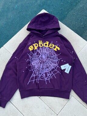 SP5DER Star OG Web V2 Hoodie Men's Size M Purple New with Tags Authentic